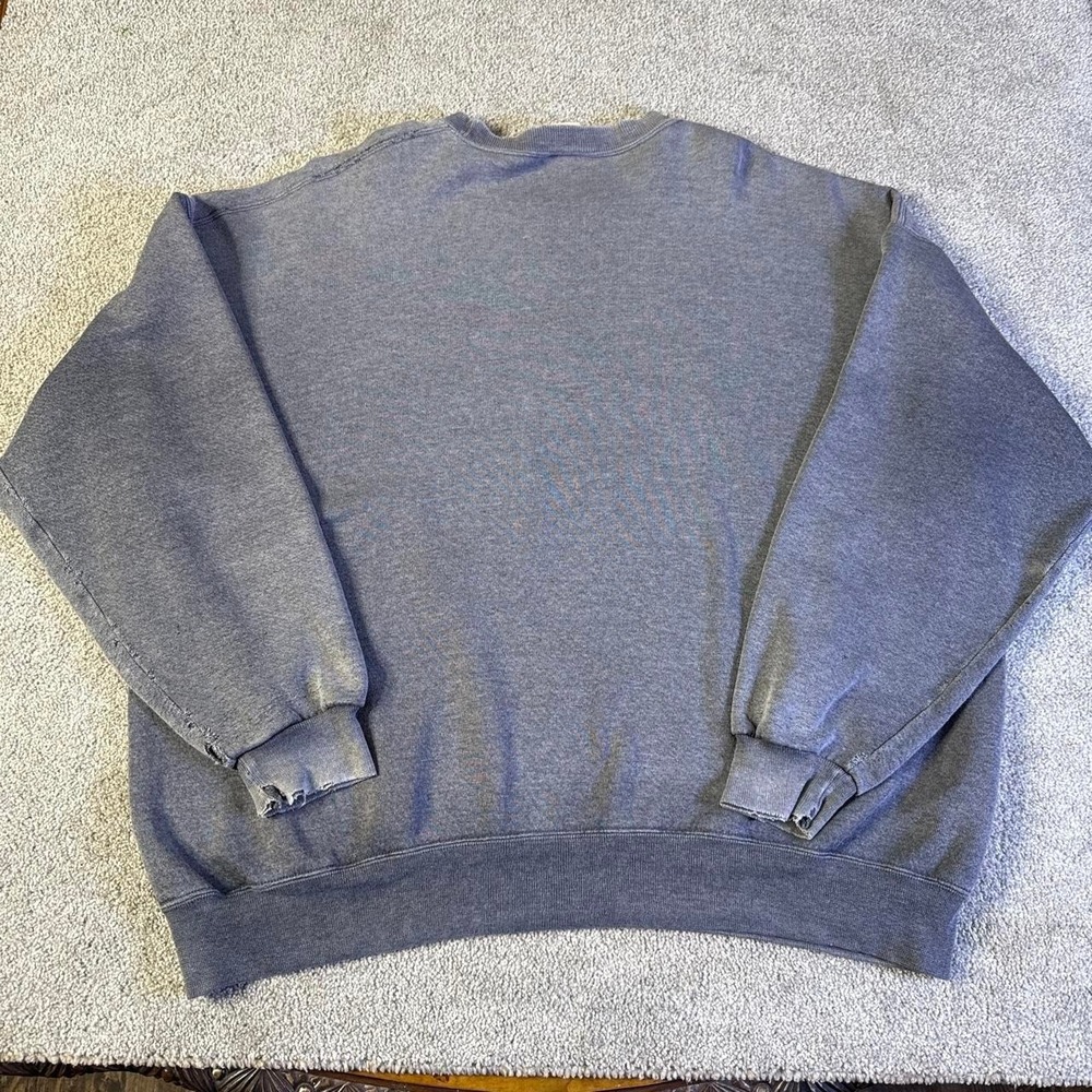 Vintage 90s Penn State Crewneck Sweatshirt Gray Distressed Soffe 2X USA - Picture 6 of 7